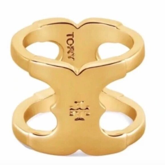 Tory Burch GEMINI Logo Warp Ring PICK SIZE - Picture 1 of 7
